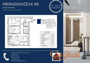 S17 - 58.30 m2 - DVOIPOSOBAN STAN U IZGRADNJI! PRERADOVIĆEVA 98 - PETROVARADIN, NOVI SAD!